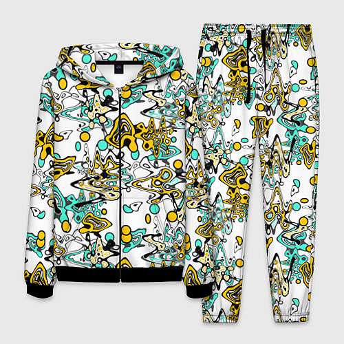 Мужской костюм Абстрактный современный узор в стиле граффити / 3D-Черный – фото 1