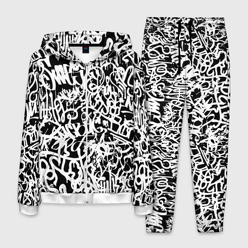 Мужской костюм Graffiti white on black / 3D-Белый – фото 1
