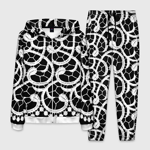 Мужской костюм Черно-белое кружево / 3D-Белый – фото 1