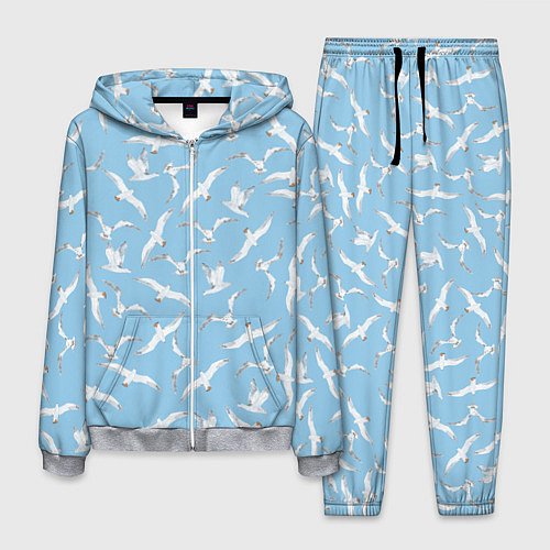 Мужской костюм Чайки в небе паттерн / 3D-Меланж – фото 1