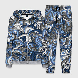 Костюм мужской Синий камуфляж с щупальцами, цвет: 3D-меланж