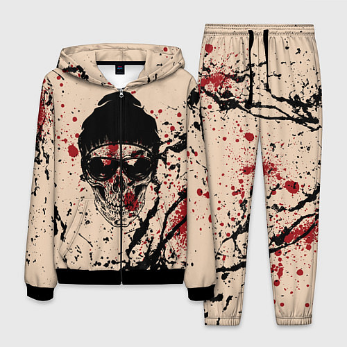 Мужской костюм Череп Хипстер Брызги Краски / 3D-Черный – фото 1