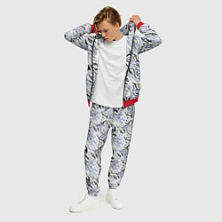 Костюм мужской Абстрактный сиренево-черный, цвет: 3D-красный — фото 2