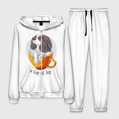 Мужской костюм Кавалер Кинг Чарльз Спаниель / 3D-Белый – фото 1