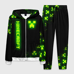 Костюм мужской MINECRAFT NEON LOGO CREEPER, цвет: 3D-белый