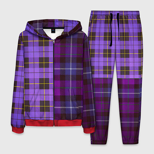 Мужской костюм Purple Checkered / 3D-Красный – фото 1