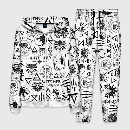 Мужской костюм THE WITCHER LOGOBOMBING ЧЁРНО БЕЛЫЙ ВЕДЬМАК ПАТТЕР / 3D-Белый – фото 1