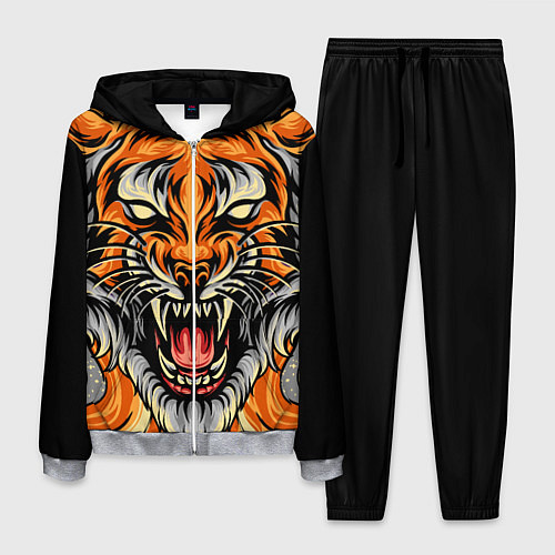 Мужской костюм Символ года тигр в гневе / 3D-Меланж – фото 1