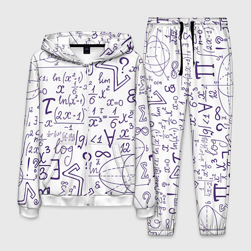 Мужской костюм МАТЕМАТИЧЕСКИЕ ФОРМУЛЫ НАУКА / 3D-Белый – фото 1