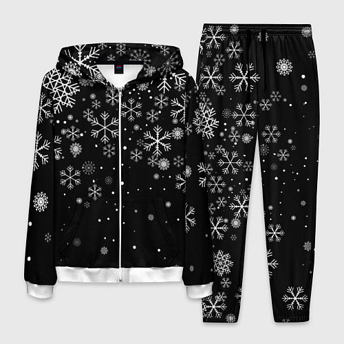 Мужской костюм Снежинки - С Новый год / 3D-Белый – фото 1
