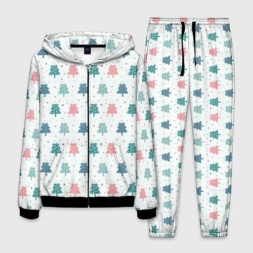 Мужской костюм Цветные ели / 3D-Черный – фото 1