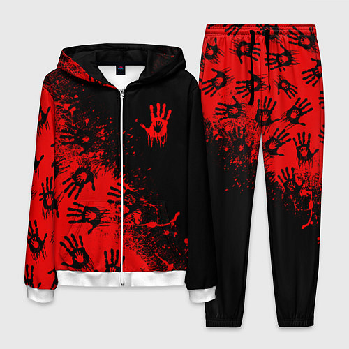 Мужской костюм Death Stranding Отпечаток рук паттерн / 3D-Белый – фото 1