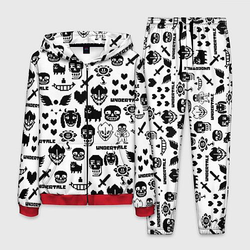 Мужской костюм UNDERTALE WHITE PATTERN / 3D-Красный – фото 1