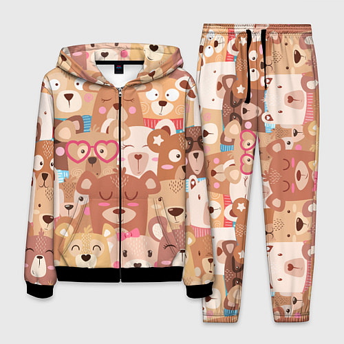 Мужской костюм Bears texture / 3D-Черный – фото 1