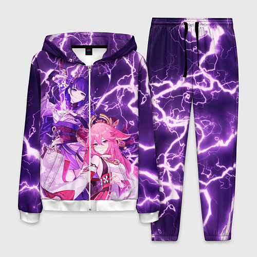 Мужской костюм Genshin Impact - Яэ и Эи / 3D-Белый – фото 1