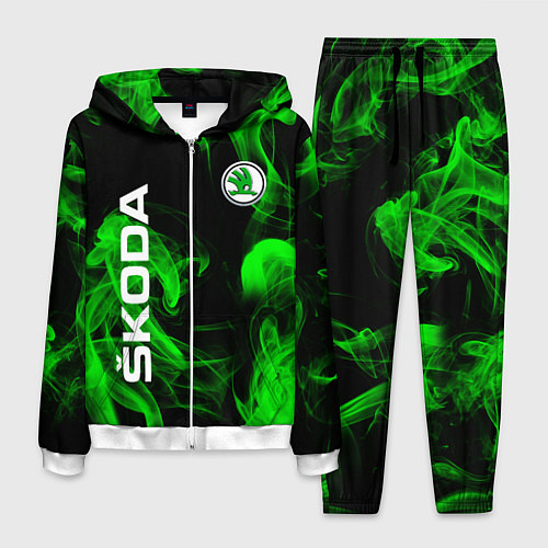 Мужской костюм Skoda: Green Smoke / 3D-Белый – фото 1