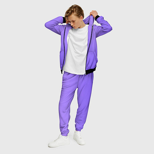 Мужской костюм Красивый фиолетовый светлый градиент / 3D-Черный – фото 3