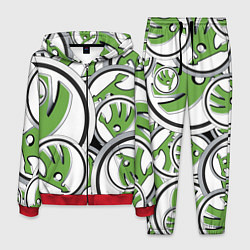 Костюм мужской Skoda Шкода Pattern, цвет: 3D-красный