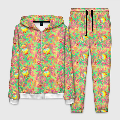 Мужской костюм Магические Грибы Психоделика / 3D-Белый – фото 1