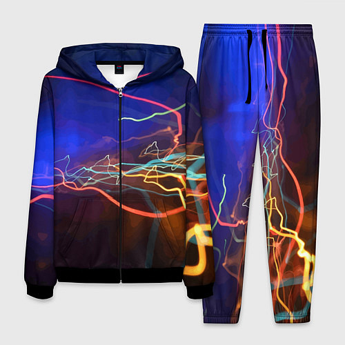 Мужской костюм Neon vanguard pattern Lightning Fashion 2023 / 3D-Черный – фото 1