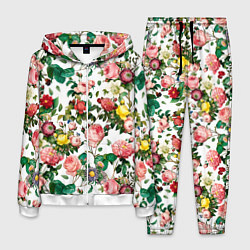 Костюм мужской Узор из летних роз Summer Roses Pattern, цвет: 3D-белый