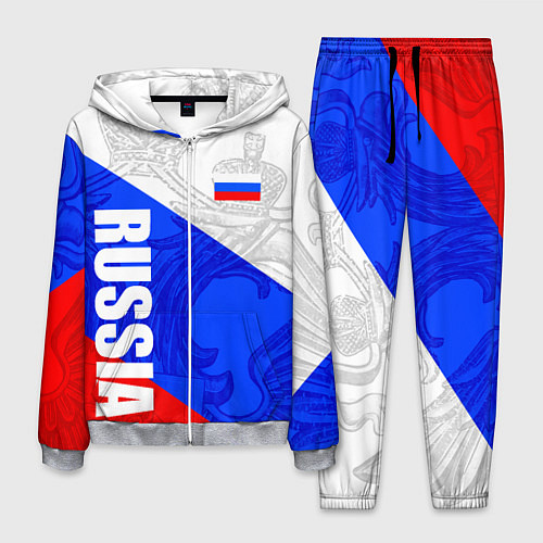 Мужской костюм RUSSIA - SPORTWEAR - ТРИКОЛОР / 3D-Меланж – фото 1