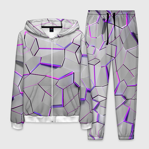 Мужской костюм 3д плиты - белый неон / 3D-Белый – фото 1