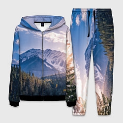 Костюм мужской Горы Лес Солнце, цвет: 3D-черный