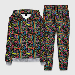 Костюм мужской Разноцветные яркие узоры, цвет: 3D-меланж