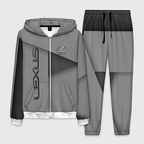 Мужской костюм Lexus - серая абстракция / 3D-Белый – фото 1