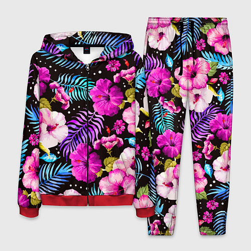 Мужской костюм Floral pattern Summer night Fashion trend / 3D-Красный – фото 1