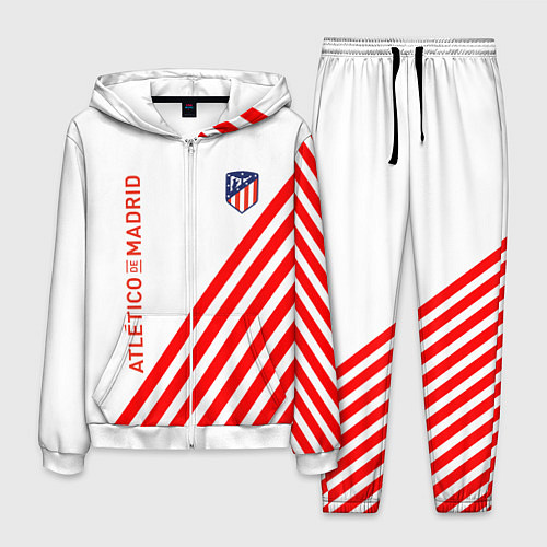 Мужской костюм Atletico madrid красные полосы / 3D-Белый – фото 1