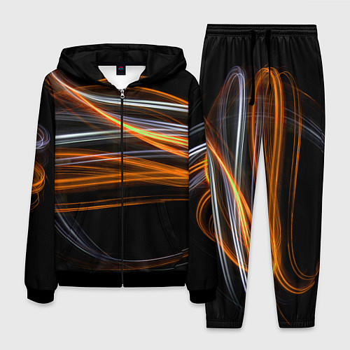 Мужской костюм Волнообразные линии неона - Оранжевый / 3D-Черный – фото 1