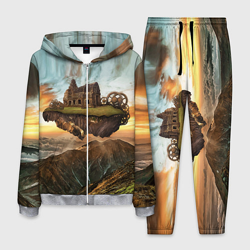 Мужской костюм Горный пейзаж в стиле Стимпанк / 3D-Меланж – фото 1