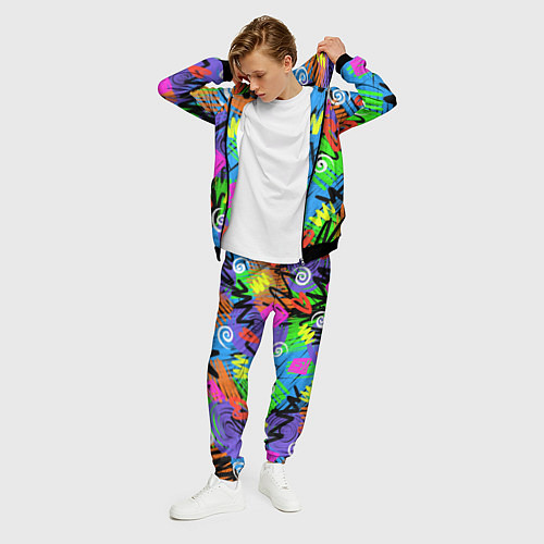 Мужской костюм Яркий геометрический принт / 3D-Черный – фото 3