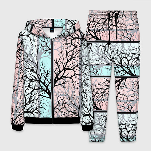 Мужской костюм Абстрактный узор tree branches / 3D-Черный – фото 1
