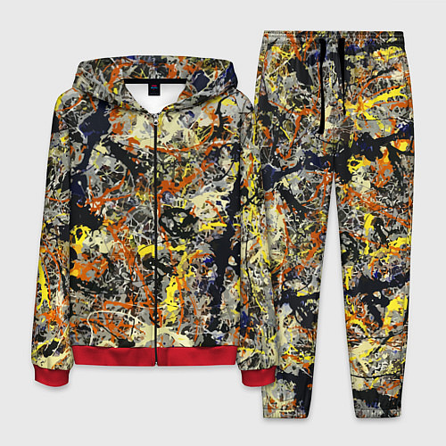 Мужской костюм Авангардный экспрессивный паттерн Fashion trend / 3D-Красный – фото 1