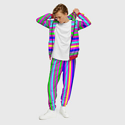 Костюм мужской Multicolored neon bright stripes, цвет: 3D-красный — фото 2