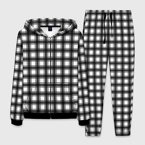 Мужской костюм Black and white trendy checkered pattern / 3D-Черный – фото 1