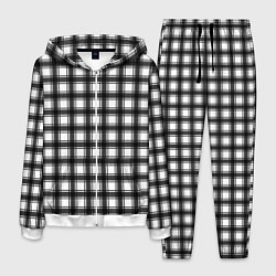 Мужской костюм Black and white trendy checkered pattern