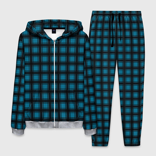 Мужской костюм Black and blue plaid / 3D-Меланж – фото 1