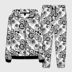 Мужской костюм Black and white sport pattern