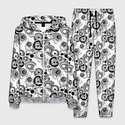 Мужской костюм Black and white sport pattern