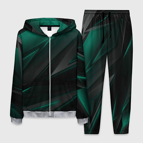 Мужской костюм Бирюзовый черный фон / 3D-Меланж – фото 1