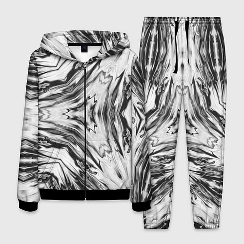 Мужской костюм Черно-белый абстрактный узор Трио / 3D-Черный – фото 1