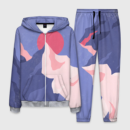 Мужской костюм Пейзаж гор и леса в стиле ретро / 3D-Меланж – фото 1