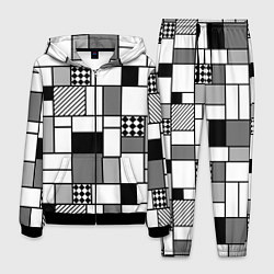 Мужской костюм Черно белый геометрический скандинавский узор