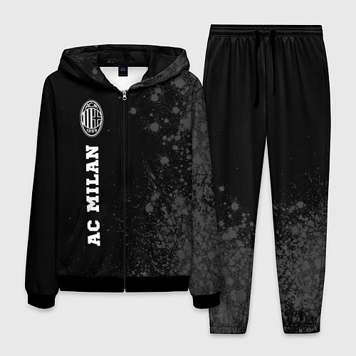 Мужской костюм AC Milan sport на темном фоне: по-вертикали / 3D-Черный – фото 1