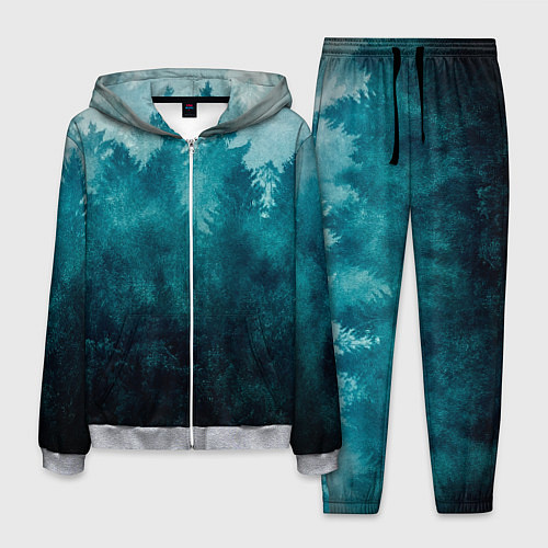 Мужской костюм Темный хвойный лес / 3D-Меланж – фото 1