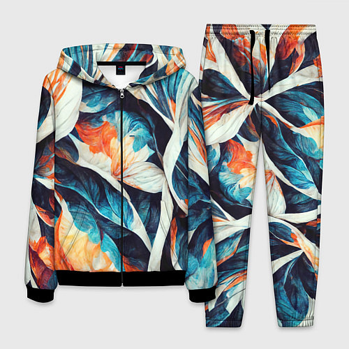 Мужской костюм Красочная листья - абстракция / 3D-Черный – фото 1